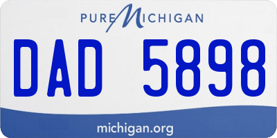 MI license plate DAD5898