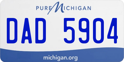 MI license plate DAD5904