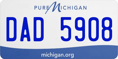 MI license plate DAD5908