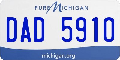MI license plate DAD5910