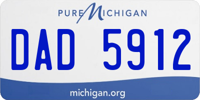 MI license plate DAD5912