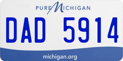 MI license plate DAD5914