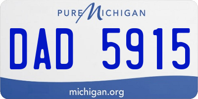 MI license plate DAD5915