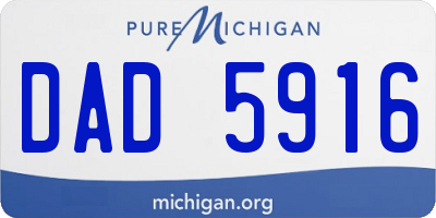 MI license plate DAD5916