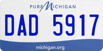 MI license plate DAD5917