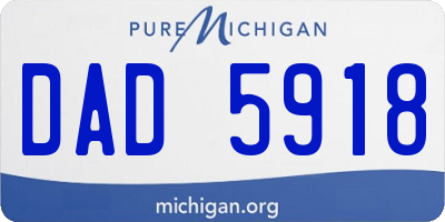 MI license plate DAD5918