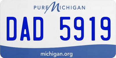 MI license plate DAD5919