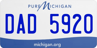 MI license plate DAD5920