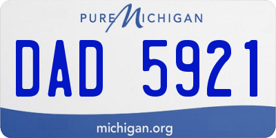 MI license plate DAD5921