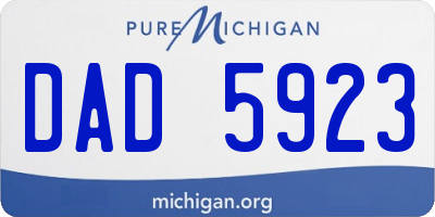 MI license plate DAD5923