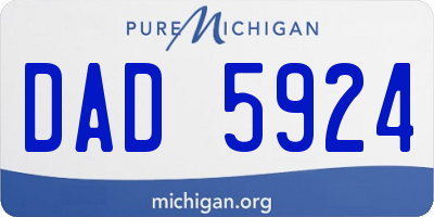 MI license plate DAD5924