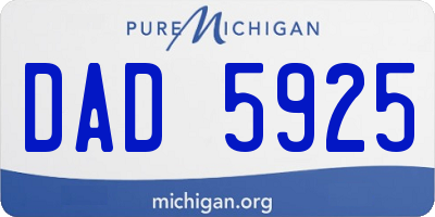 MI license plate DAD5925