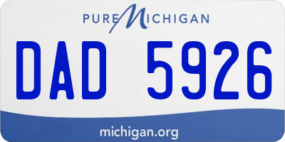 MI license plate DAD5926