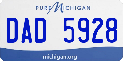 MI license plate DAD5928