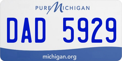 MI license plate DAD5929