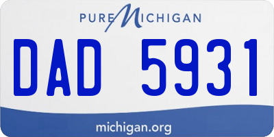 MI license plate DAD5931