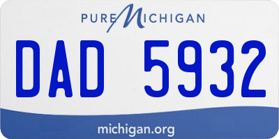 MI license plate DAD5932