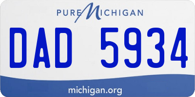 MI license plate DAD5934