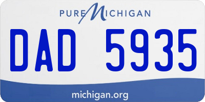 MI license plate DAD5935
