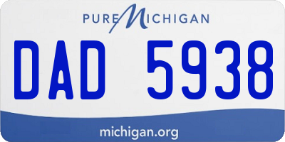 MI license plate DAD5938