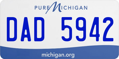 MI license plate DAD5942
