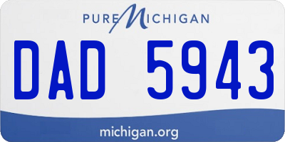 MI license plate DAD5943