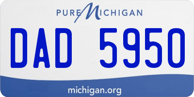 MI license plate DAD5950
