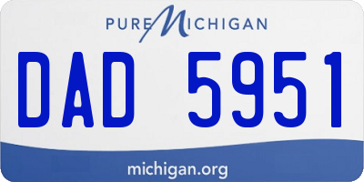 MI license plate DAD5951