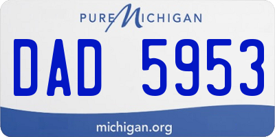 MI license plate DAD5953