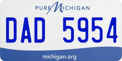 MI license plate DAD5954