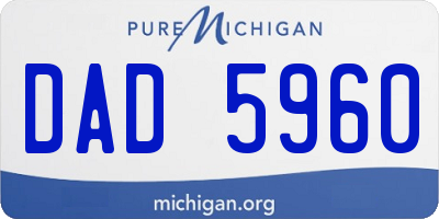 MI license plate DAD5960