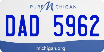 MI license plate DAD5962