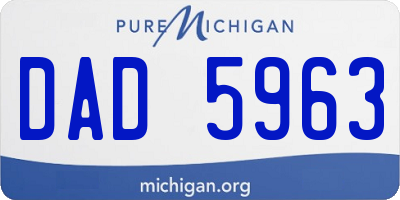 MI license plate DAD5963