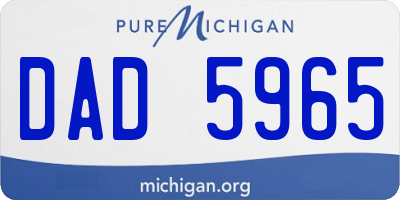 MI license plate DAD5965