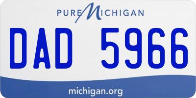 MI license plate DAD5966