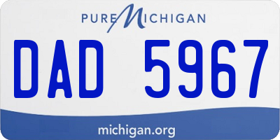 MI license plate DAD5967
