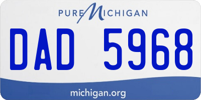 MI license plate DAD5968