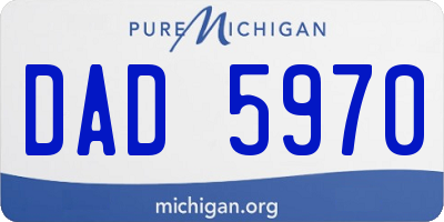 MI license plate DAD5970
