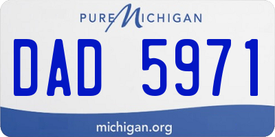 MI license plate DAD5971