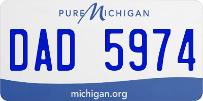 MI license plate DAD5974