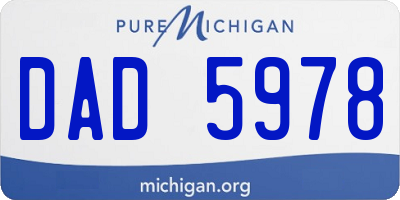 MI license plate DAD5978