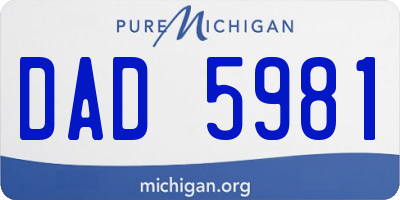 MI license plate DAD5981