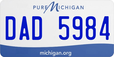 MI license plate DAD5984