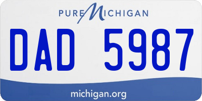 MI license plate DAD5987