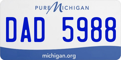 MI license plate DAD5988