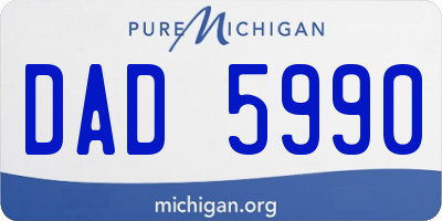 MI license plate DAD5990