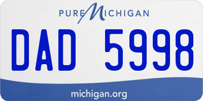 MI license plate DAD5998