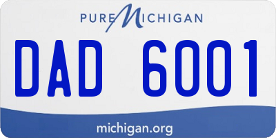MI license plate DAD6001