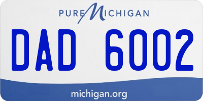 MI license plate DAD6002