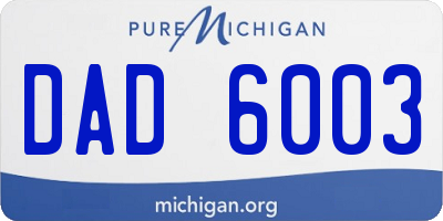 MI license plate DAD6003